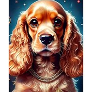 Norimpex Cocker Spaniel with gold collar 30 × 40 cm - Diamond Painting