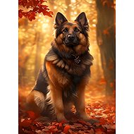 Norimpex German Shepherd in the forest 30 × 40 cm - Diamond Painting