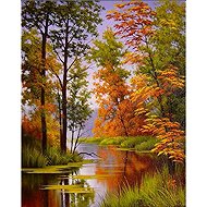 Norimpex Autumn on the river 30 × 40 cm - Diamond Painting