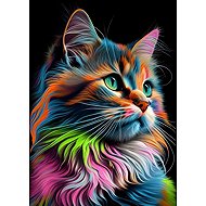 Norimpex Barevná kočka 30 × 40 cm - Diamond Painting
