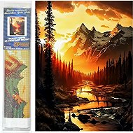 Norimpex Mountain river at sunset 30 × 40 cm - Diamond Painting
