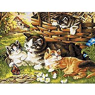 Norimpex Cat family 30 × 40 cm - Diamond Painting