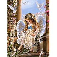 Norimpex Sitting angel 30 × 40 cm - Diamond Painting