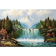 Norimpex Landscape with waterfall and mountain 30 × 40 cm - Diamond Painting