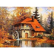 Norimpex House with mill in autumn 30 × 40 cm - Diamond Painting