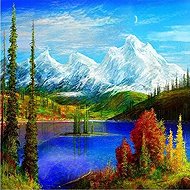 Norimpex Mountain Lake 30 × 40 cm - Diamond Painting