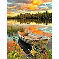 Norimpex Boat on the lake 30 × 40 cm - Diamond Painting
