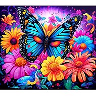 Norimpex Butterfly among flowers 30 × 40 cm - Diamond Painting