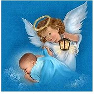 Norimpex Angel with baby 30 × 40 cm - Diamond Painting