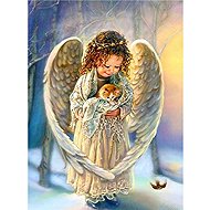 Norimpex Angel with kitten 30 × 40 cm - Diamond Painting