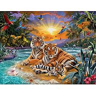 Norimpex Tiger family 30 × 40 cm - Diamond Painting