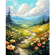 Norimpex Flower mountain path 30 × 40 cm - Diamond Painting