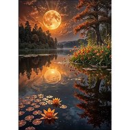 Norimpex Full moon over the lake 30 × 40 cm - Diamond Painting