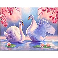 Norimpex Swans among lilies 30 × 40 cm - Diamond Painting