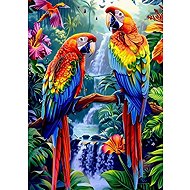 Norimpex Papoušci u vodopádu 30 × 40 cm - Diamond Painting