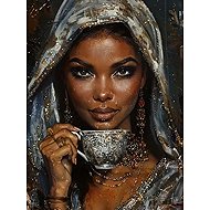 Norimpex Woman with coffee cup 30 × 40 cm - Diamond Painting