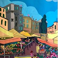 Norimpex Tržnice 30 × 40 cm - Diamond Painting