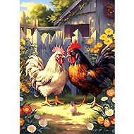 Norimpex Chicken family 30 × 40 cm - Diamond Painting