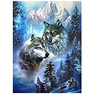 Norimpex Two wolves in the mountains 30 × 40 cm - Diamond Painting