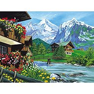 Norimpex Domek v horách 30 × 40 cm - Diamond Painting