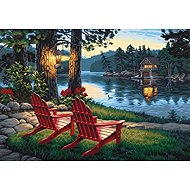 Norimpex Posezení u jezera 30 × 40 cm - Diamond Painting