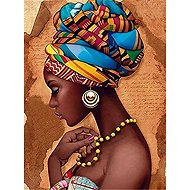 Norimpex African woman in turban 30 × 40 cm - Diamond Painting