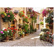 Norimpex Italian street with flowers 30 × 40 cm - Diamond Painting