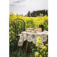 Norimpex Coffee at the table in flowering rape 30 × 40 cm - Diamond Painting