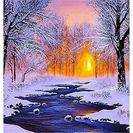 Norimpex Potok v zimě 30 × 40 cm - Diamond Painting