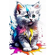 Norimpex Kočka v barvách 30 × 40 cm - Diamond Painting