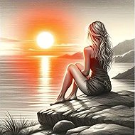 Norimpex Woman on the coast 30 × 40 cm - Diamond Painting
