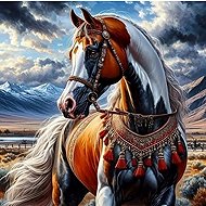 Norimpex Horse in Indian harness 30 × 40 cm - Diamond Painting