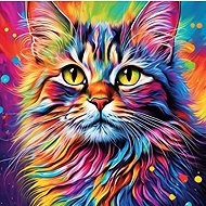 Norimpex Portrait of a colourful kitten 30 × 40 cm - Diamond Painting