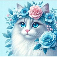 Norimpex Cat with wreath 30 × 40 cm - Diamond Painting