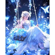 Norimpex Elsa on swing 30 × 40 cm - Diamond Painting