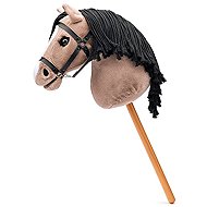 Faunica Hobby horse Lady Anne, hnědo-béžová klisna s řasami na tyči, provázková hříva - Lovagló bot