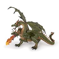 PAPO Two-headed green dragon with fire - Figure