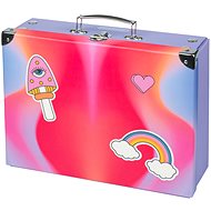 BAAGL Collapsible Arts & Crafts Case Rainbow Red With Metal Fittings - Small Briefcase