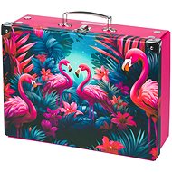 BAAGL Folding school case Flamingos with fittings - Small Briefcase