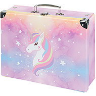 BAAGL Foldable school case Rainbow Unicorn with fittings - Small Briefcase