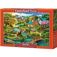 CASTORLAND Puzzle Idyllic House with Horses 2000 pieces - Jigsaw Puzzle