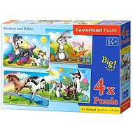 CASTORLAND Puzzle Animal mothers with cubs 4in1 (8,12,15,20 pieces) - Jigsaw Puzzle
