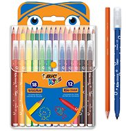 BIC Mix 18 Crayons and 12 Markers - Art Supplies