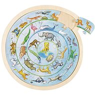 Goki round puzzle on board - animals - Jigsaw Puzzle