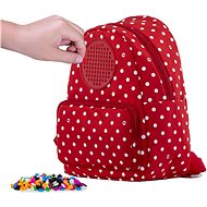 Pixie Crew Teenage Backpack Red Fabric with White Dots - Small Backpack