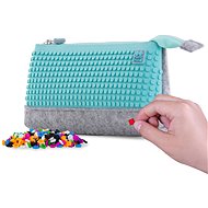 Pixie Crew Large Case Grey/Turquoise/Pink Zipper - School Case