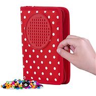 Pixie Crew School Pencil Case Red Fabric with White Dots - Pencil Case