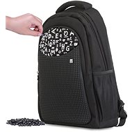 Pixie Crew student backpack black with letters - School Backpack