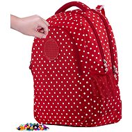 Pixie Crew student backpack red fabric with white polka dots - School Backpack