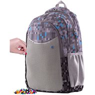 Pixie Crew Creative Student Backpack Minecraft Grey-blue - School Backpack